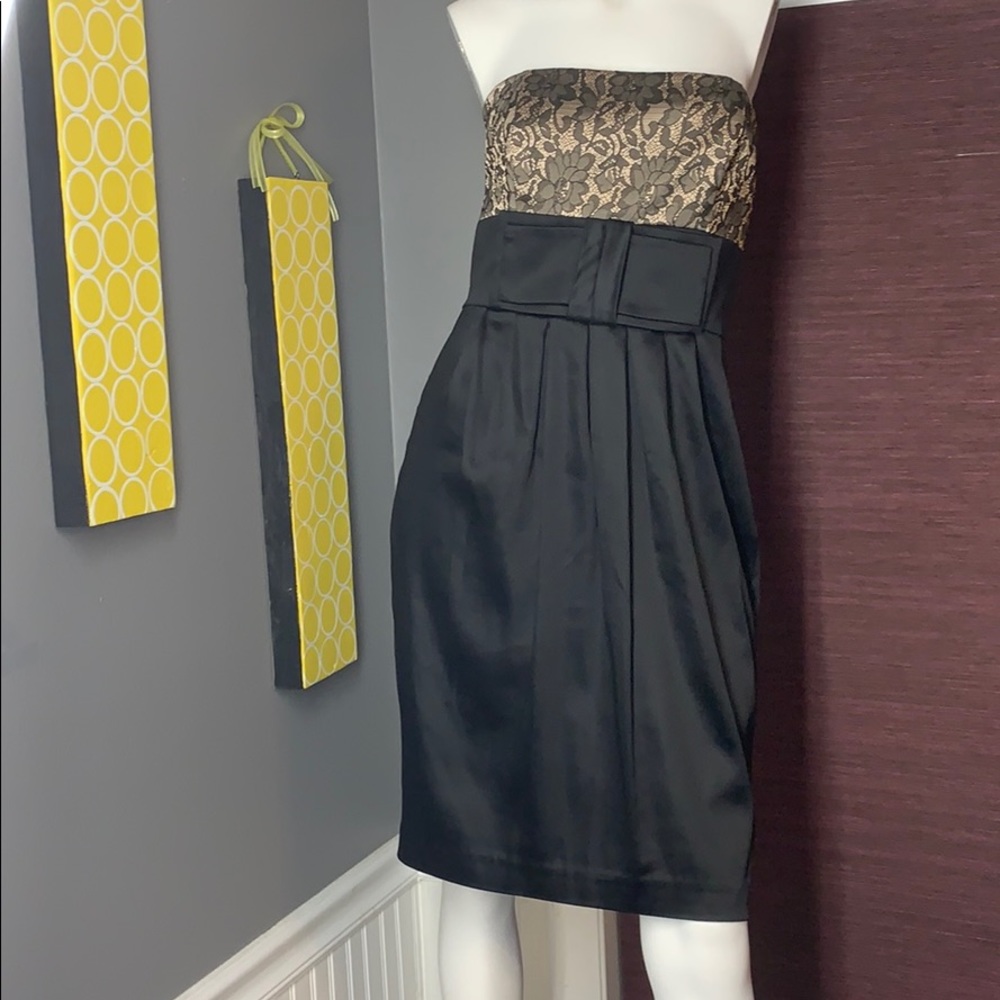 WhiteHouseBlackMarket-black/lace strapless dress